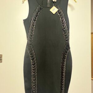 NWT Haute Hippie Black Chain Embellished Sleeveless Dress